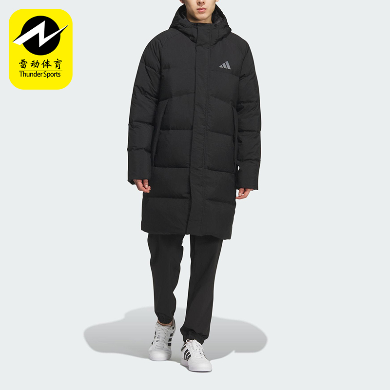 Adidas/阿迪达斯正品冬季男女防风保暖连帽运动长款羽绒服KQ5514