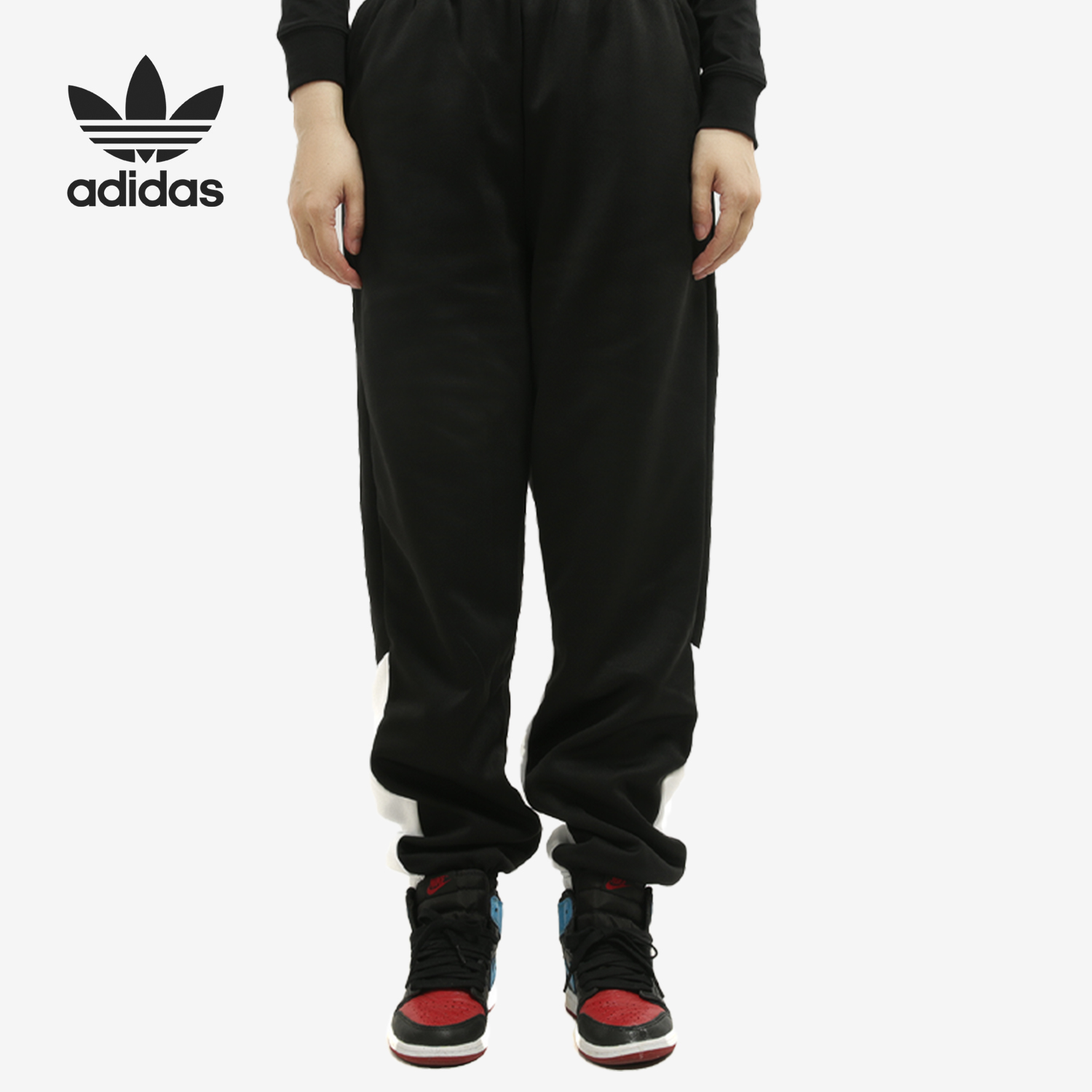 Adidas/阿迪达斯官方正品三叶草女子LOGO时尚休闲运动长裤 GD2229