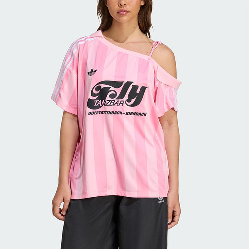 Adidas/阿迪达斯正品三叶草女士露肩经典足球透气训练短袖KD2277