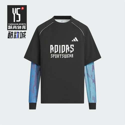 Adidas/阿迪达斯正品JK BTS 2IN1 TEE儿童套头宽松拼接长袖KC2548