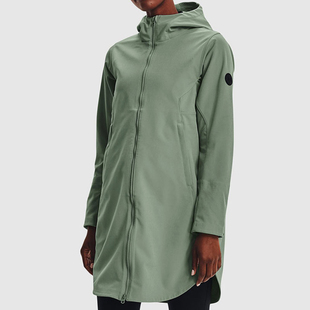 休闲梭织简约连帽夹克1364906 运动女士中长款 348 安德玛正品