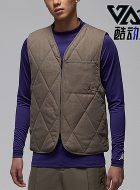 Nike/耐克正品JORDAN男士休闲V领保暖刺绣运动棉马甲HQ8680-040