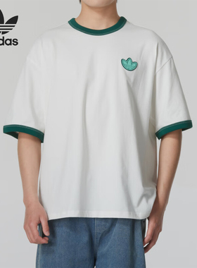 Adidas/阿迪达斯官方正品三叶草男士休闲圆领透气运动短袖JI7485