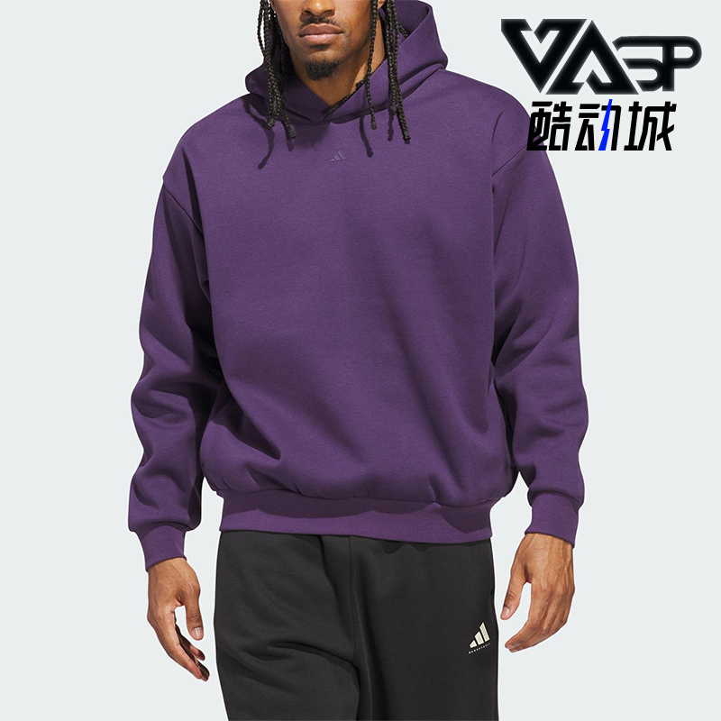 Adidas/阿迪达斯正品Basketball男女宽松连帽加绒针织卫衣JX5598
