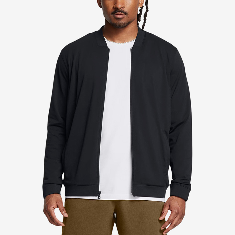 UA/安德玛正品新款男士简约舒适柔软拉链针织夹克外套1386976-001