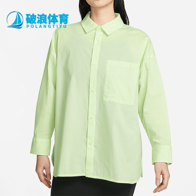 Nike/耐克正品2025夏季款女士简约刺绣经典休闲衬衫HJ0716-701