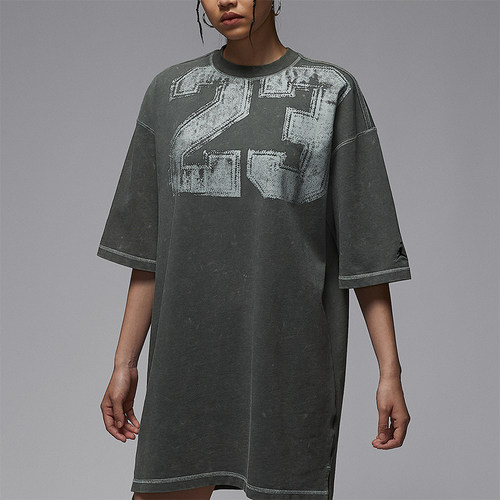 Nike/耐克正品JORDAN女士圆领休闲透气印花宽松连衣裙HQ9197-068