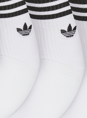 Adidas/阿迪达斯官方正品三叶草男女同款中筒袜子三双装JP1275