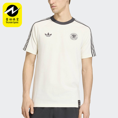 Adidas/阿迪达斯正品三叶草男士条纹针织透气足球运动T恤KG5098