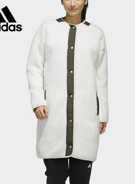 Adidas/阿迪达斯正品 当季女子运动圆领针织长款外套 ED1510