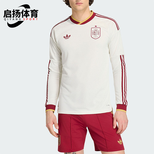 Adidas/阿迪达斯正品三叶草男士复古足球球衣舒适长袖T恤KA1957