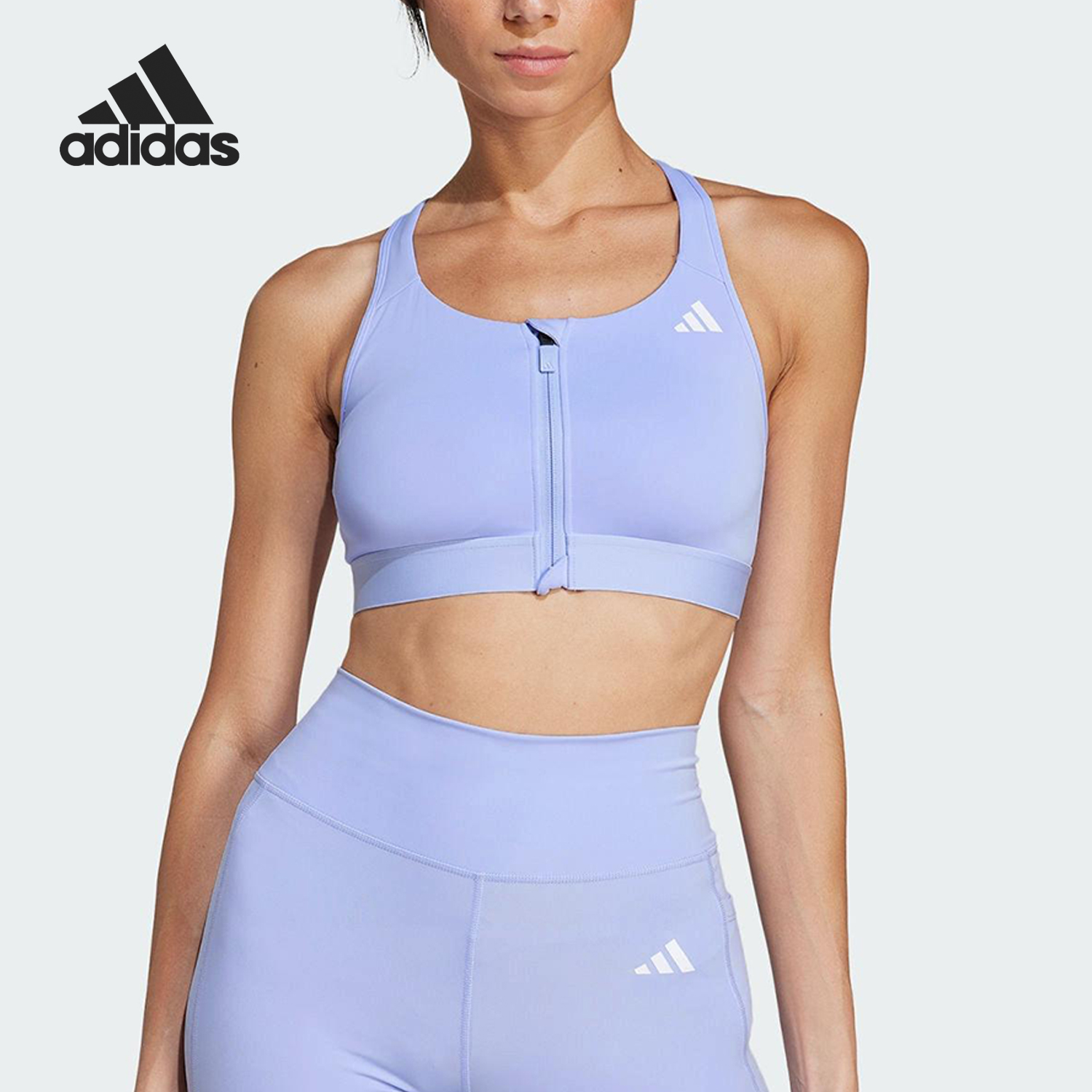 Adidas/阿迪达斯官方正品PWRCT MS ZIP女士训练运动内衣JJ2676