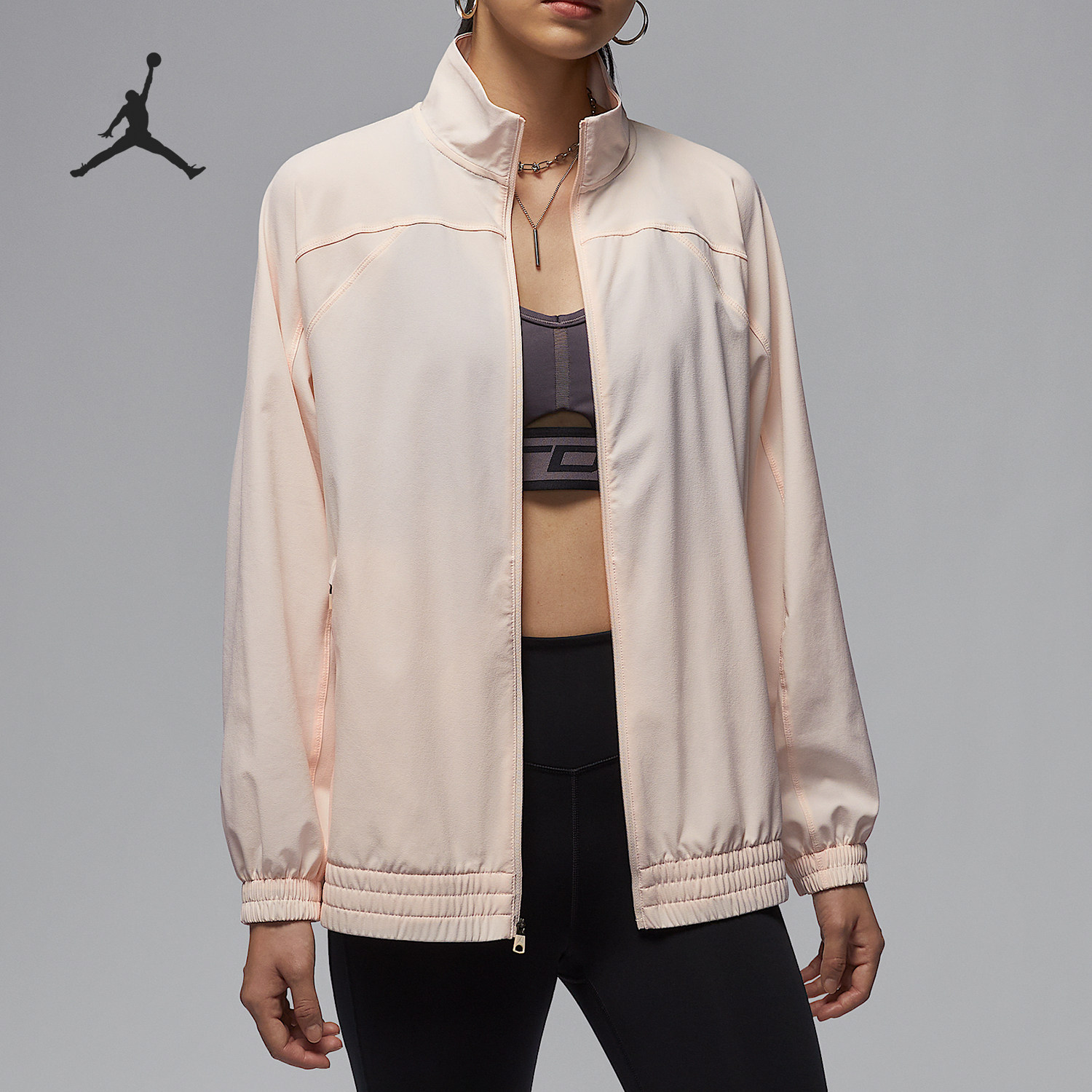 Nike/耐克正品JORDAN女士透气训练梭织立领外套FN5144-838