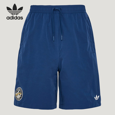 Adidas/阿迪达斯官方正品三叶草男士系带宽松休闲梭织短裤KY3340