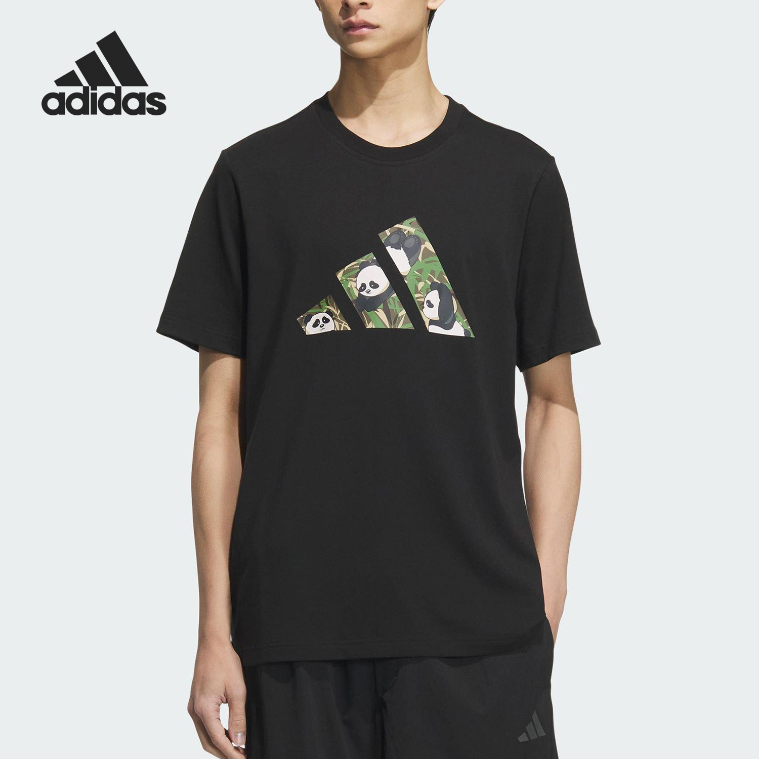 Adidas/阿迪达斯官方正品夏季新款男士印花透气圆领短袖KC1500