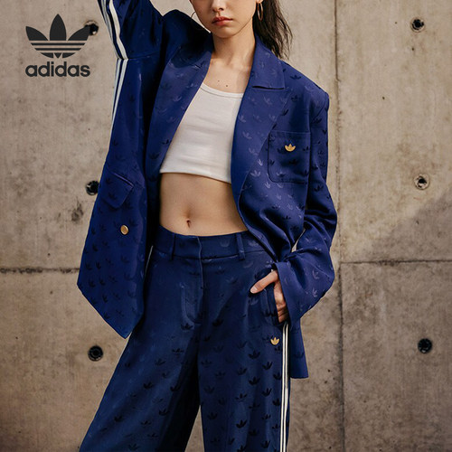 Adidas/阿迪达斯正品三叶草女士休闲时尚运动西装外套IX0935