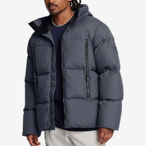 UA/安德玛正品2025新款男士保暖舒适连帽运动羽绒服1384641-044