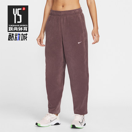 Nike/耐克正品2025冬季款女士休闲中腰摇粒绒刺绣长裤HV3708-502