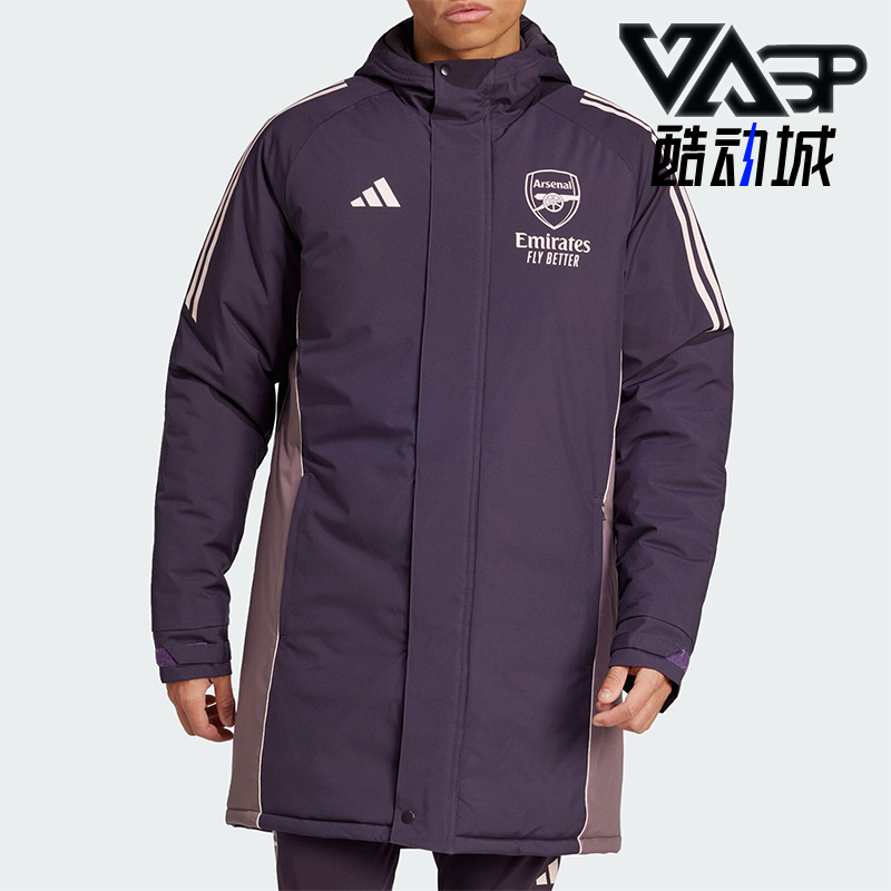 阿迪达斯男士拼接保暖宽松棉服