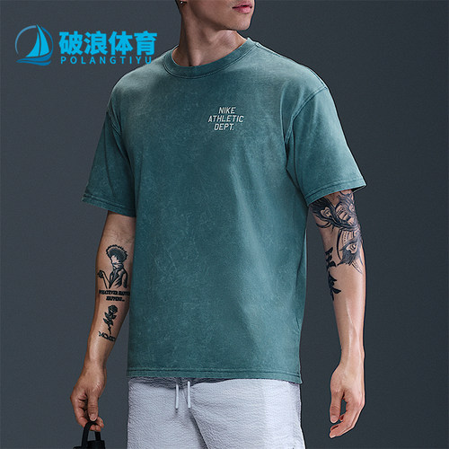 Nike/耐克正品夏季款男士训练落肩休闲透气经典短袖HJ3694-006