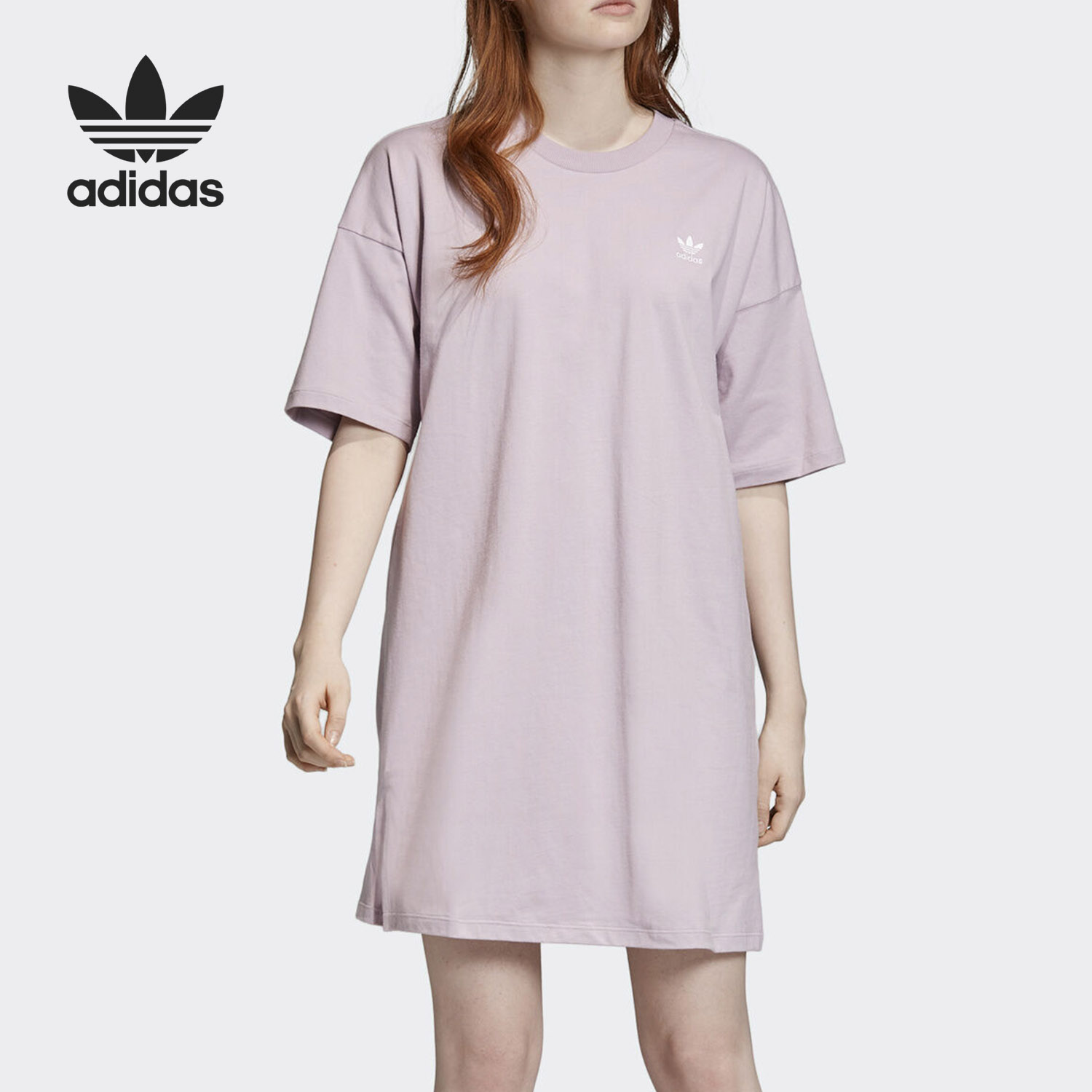 Adidas/阿迪达斯官方正品三叶草女子圆领运动短袖连衣裙 ED7581