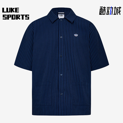 Adidas/阿迪达斯正品三叶草男士透气竖条纹运动POLO衫KW8265