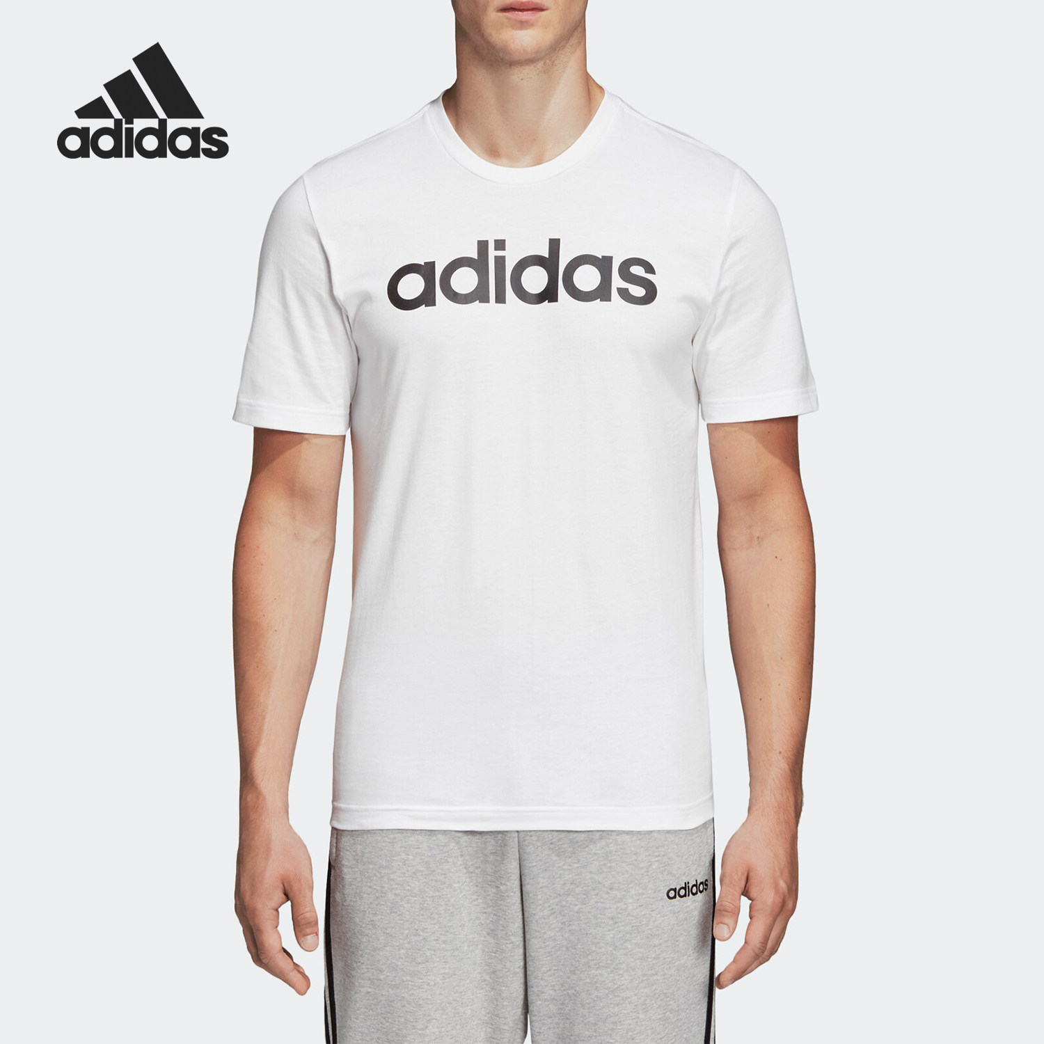 阿迪达斯男子运动型格短袖t恤