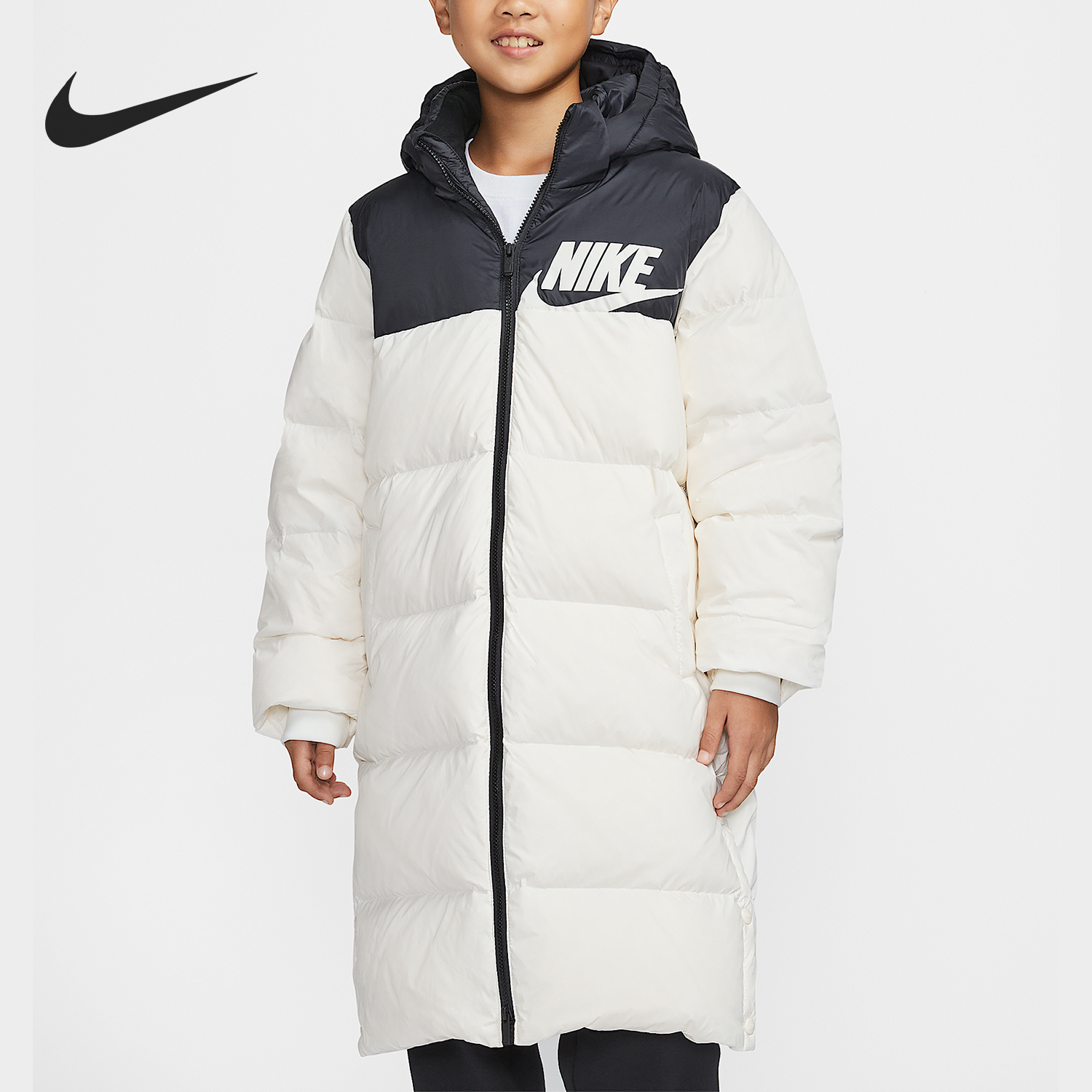 Nike/耐克正品冬季大童连帽长款休闲保暖羽绒服IR0028-133