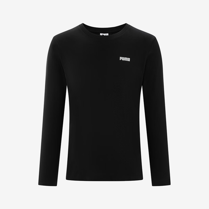 Puma/彪马正品春秋男士圆领字母透气简约长袖T恤693000-01