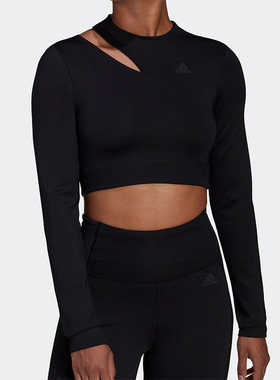 Adidas/阿迪达斯正品新款女士时尚修身休闲运动长袖T恤HM3179