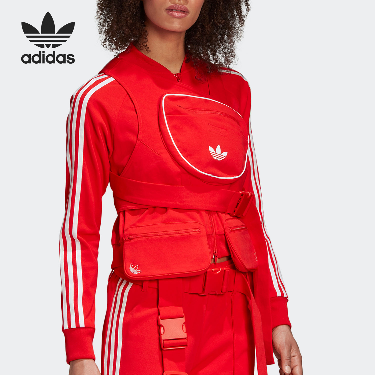 Adidas/阿迪达斯正品三叶草女士复古休闲运动夹克外套GL6125