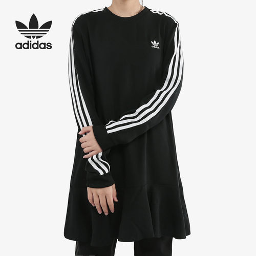 阿迪达斯女子运动长袖连衣裙
