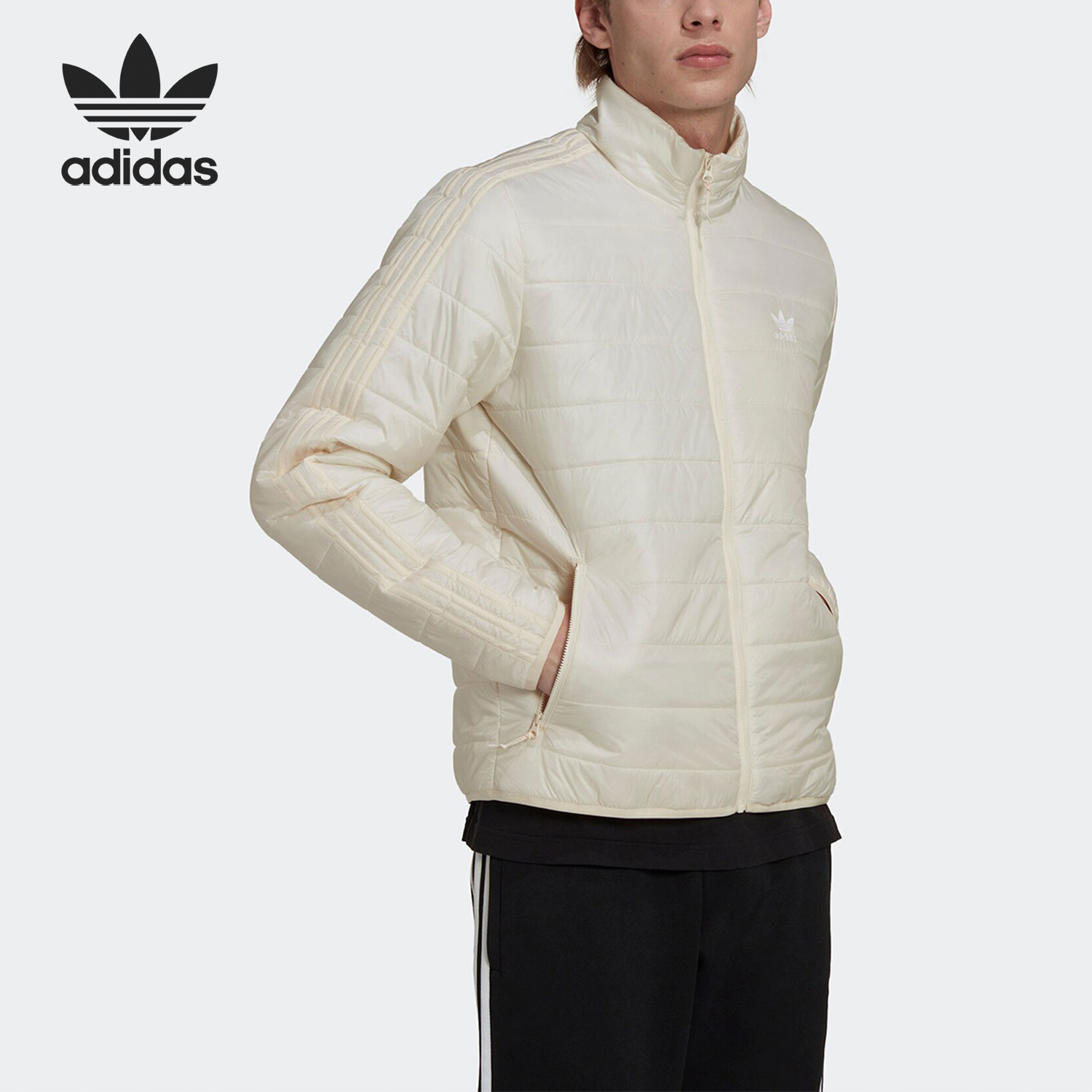 Adidas/阿迪达斯官方正品三叶草男士轻薄保暖立领运动棉服HL9214