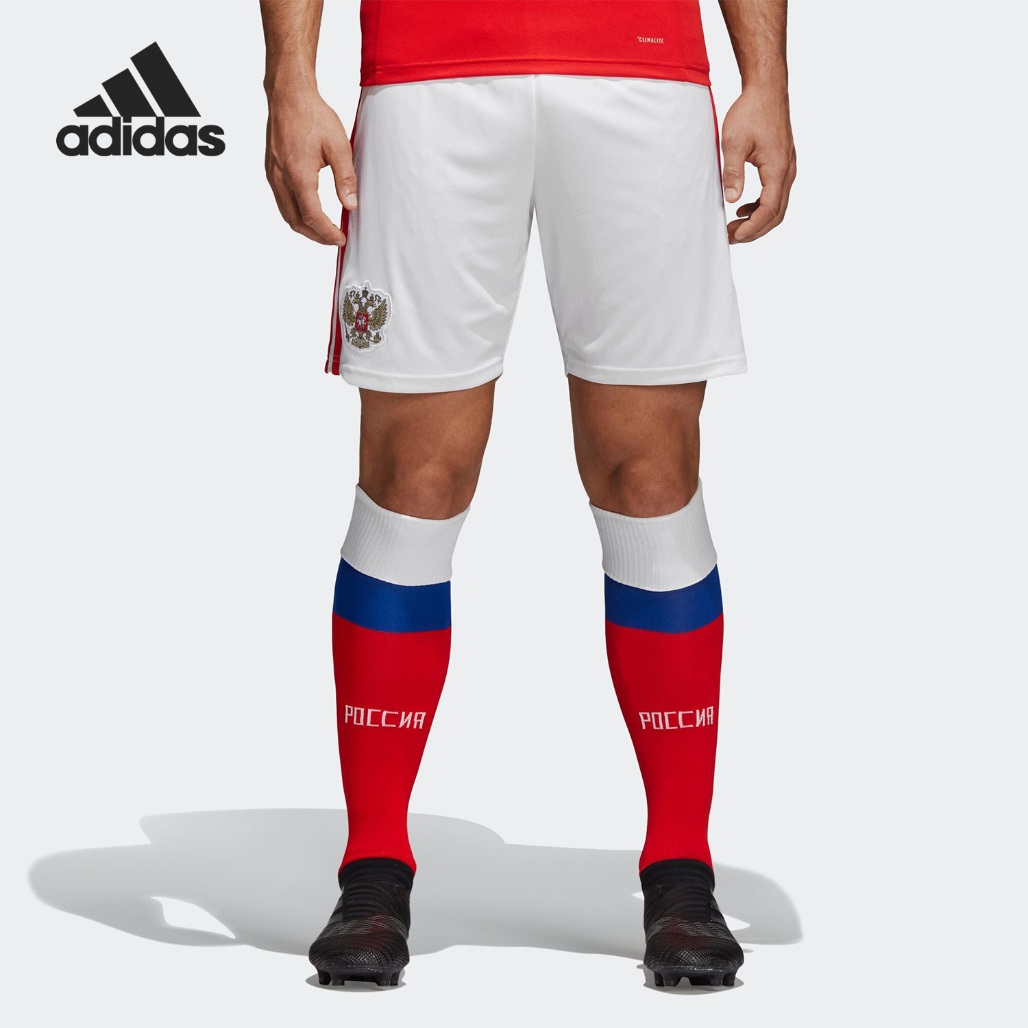 Adidas/阿迪达斯正品世界杯俄罗斯男子足球比赛训练短裤BR9058