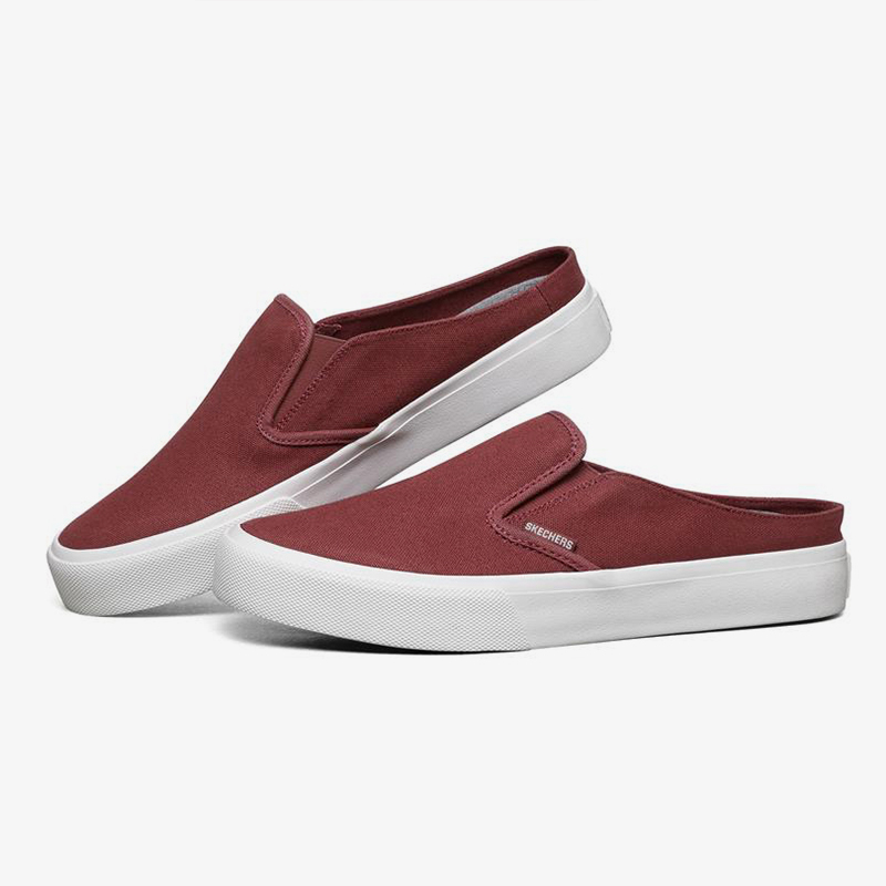 Skechers/斯凯奇正品男子一脚蹬时尚低帮复古透气休闲帆布鞋