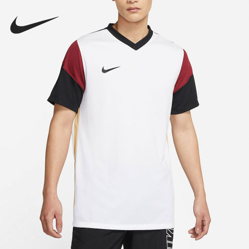 Nike/耐克正品2025男士V领套头透气拼接运动短袖CW3826-100