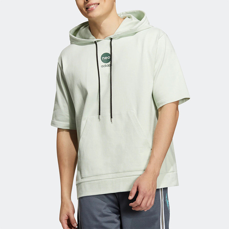 Adidas/阿迪达斯正品Neo新款男子舒适运动连帽宽松短袖卫衣HM2044