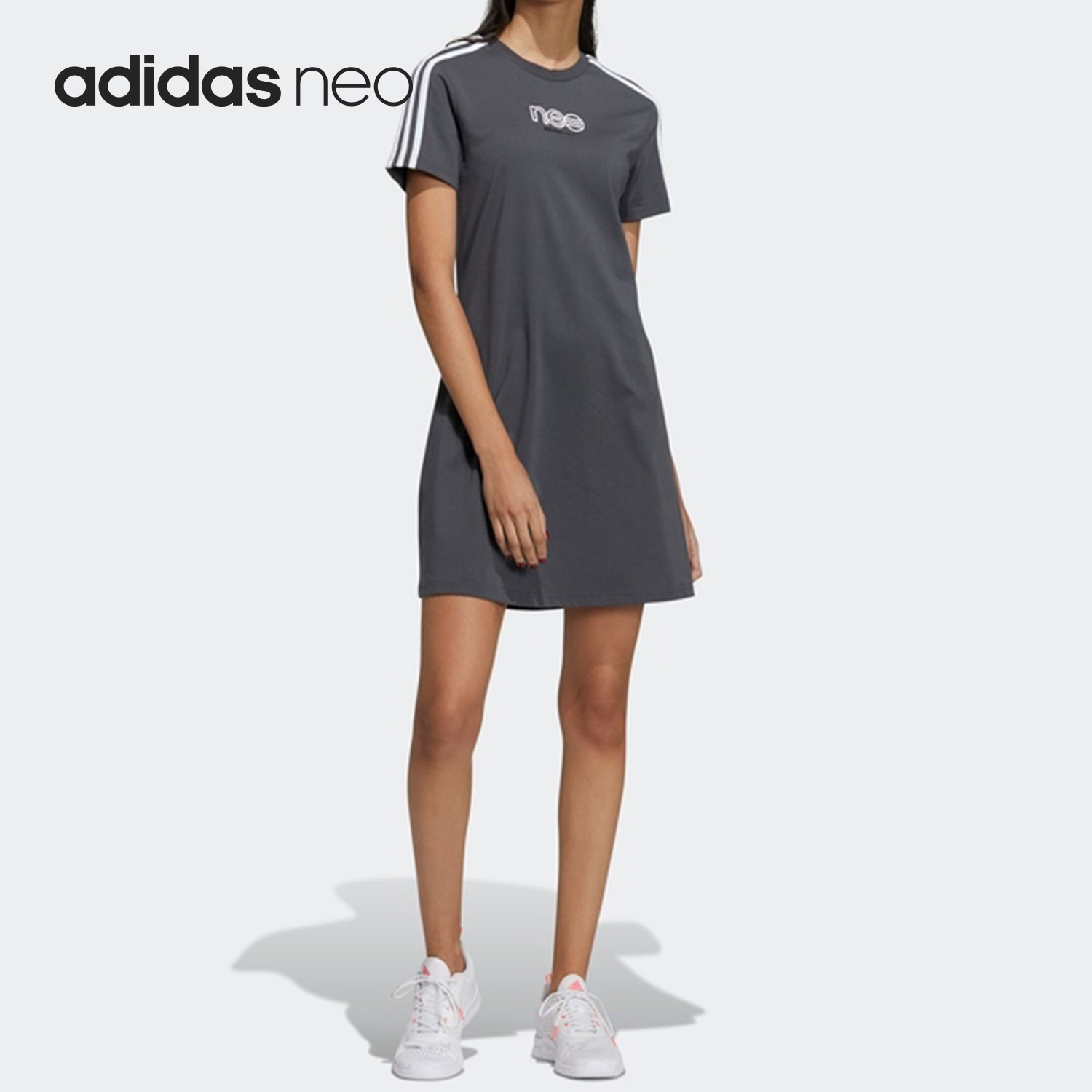 Adidas/阿迪达斯正品Neo女子舒适休闲运动短袖连衣裙 GP7129