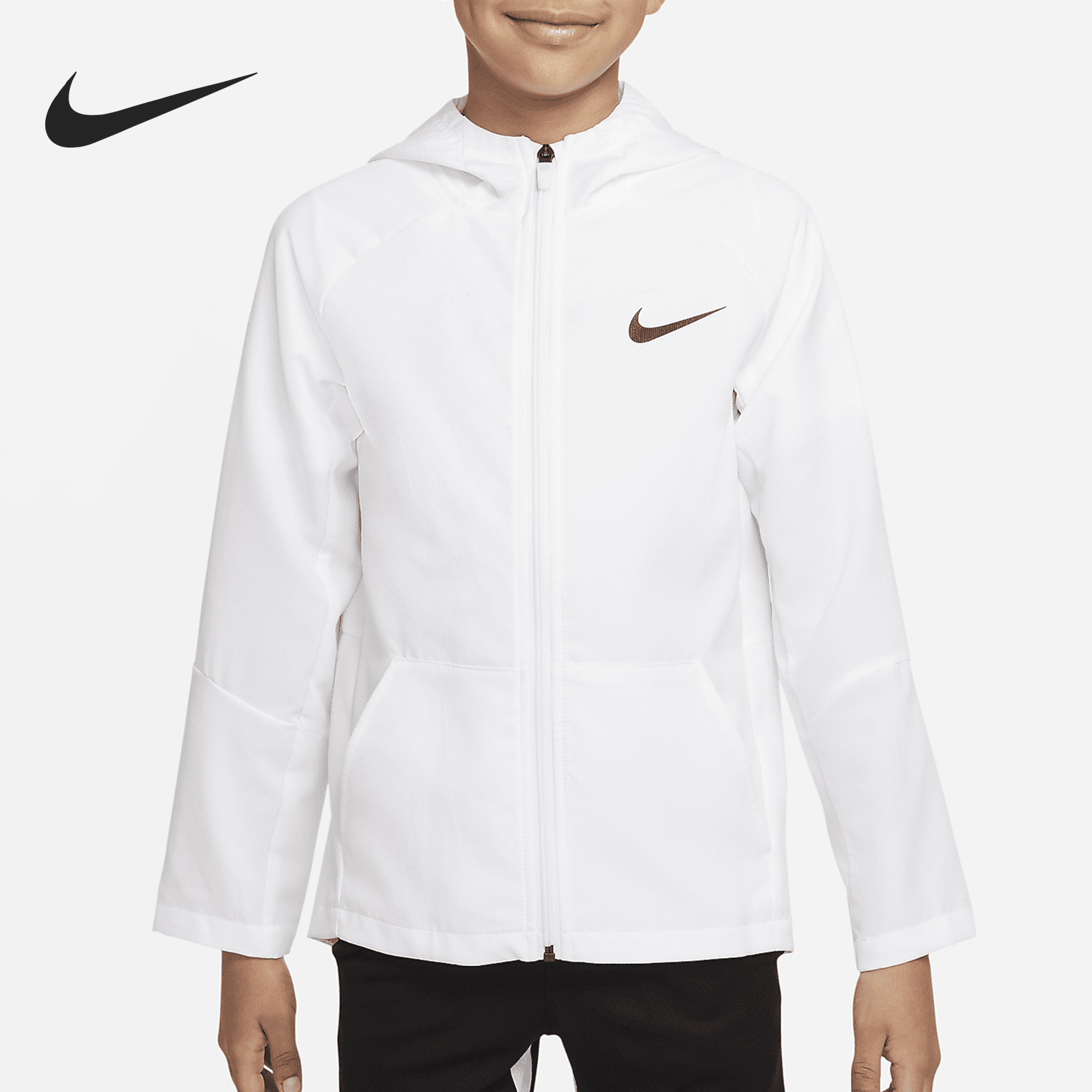 Nike/耐克正品DRI-FIT大童运动连帽梭织夹克外套DO7095-100