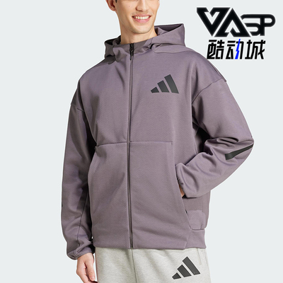 Adidas/阿迪达斯正品2025春季男士经典针织连帽运动外套JD2911