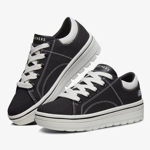 Skechers/斯凯奇正品Street Cleat 女子帆布厚底运动休闲板鞋