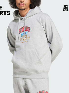 Adidas/阿迪达斯正品三叶草男士休闲针织宽松连帽日常卫衣IX6770