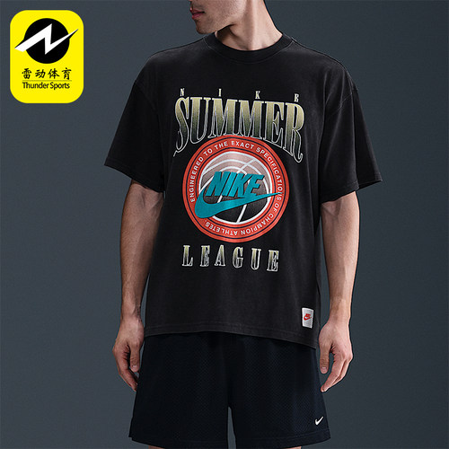 Nike/耐克正品2025夏季款男士图案印花经典透气短袖HJ3435-010