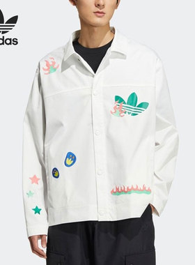 Adidas/阿迪达斯官方正品当季新款三叶草印花男女运动夹克HP0116