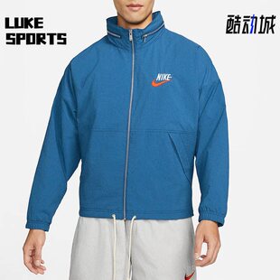 Nike/耐克正品新款男子复古格子运动休闲立领夹克外套 DM5286-407