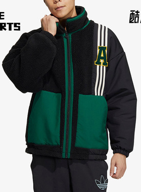 Adidas/阿迪达斯正品三叶草男女运动仿羊羔绒夹克外套HY7233