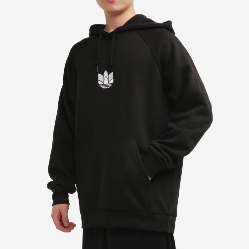 Adidas/阿迪达斯官方正品三叶草男子加绒保暖连帽套头卫衣GN3554