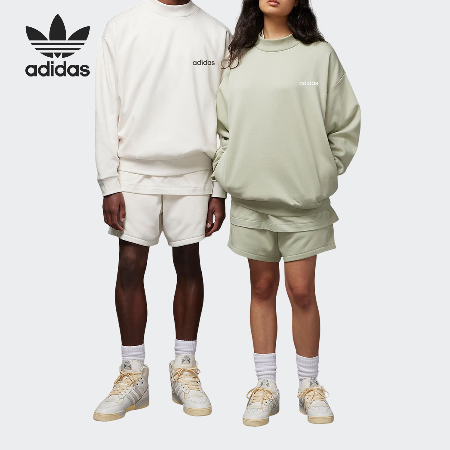 Adidas/阿迪达斯正品三叶草男女简约时尚印花休闲卫衣IA3436