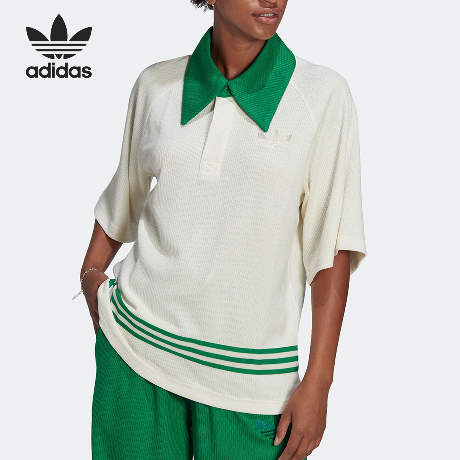 Adidas阿迪达斯三叶草女子POLO衫
