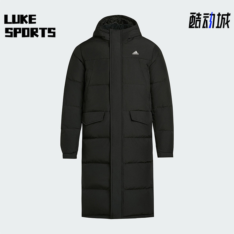 Adidas/阿迪达斯正品冬季男女连帽保暖长款运动休闲羽绒服KF6748